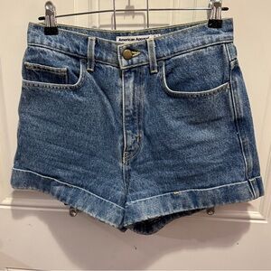 American Apparel High-Waisted Denim Shorts Size 27